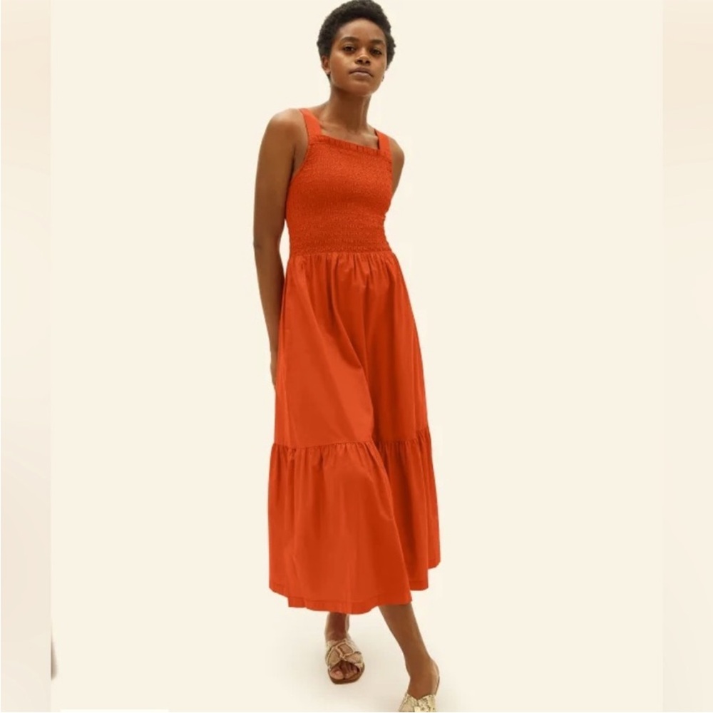 Everlane Vibrant Orange Midi Dress